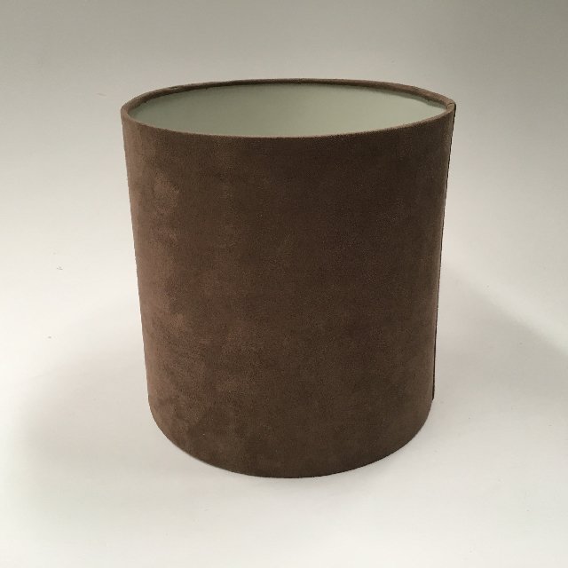 LAMPSHADE, Contemp (Small) - Drum, Brown Suede